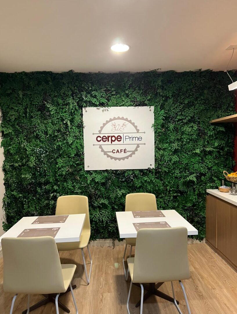 Jardim preservado circular em ambiente elegante